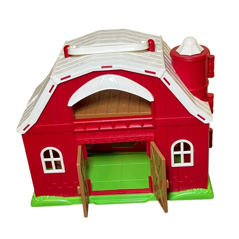 Aigybobo Big Barn Toys Farm Animals Kids 12m+ Red New 11pc Playset HA-Barn Toys